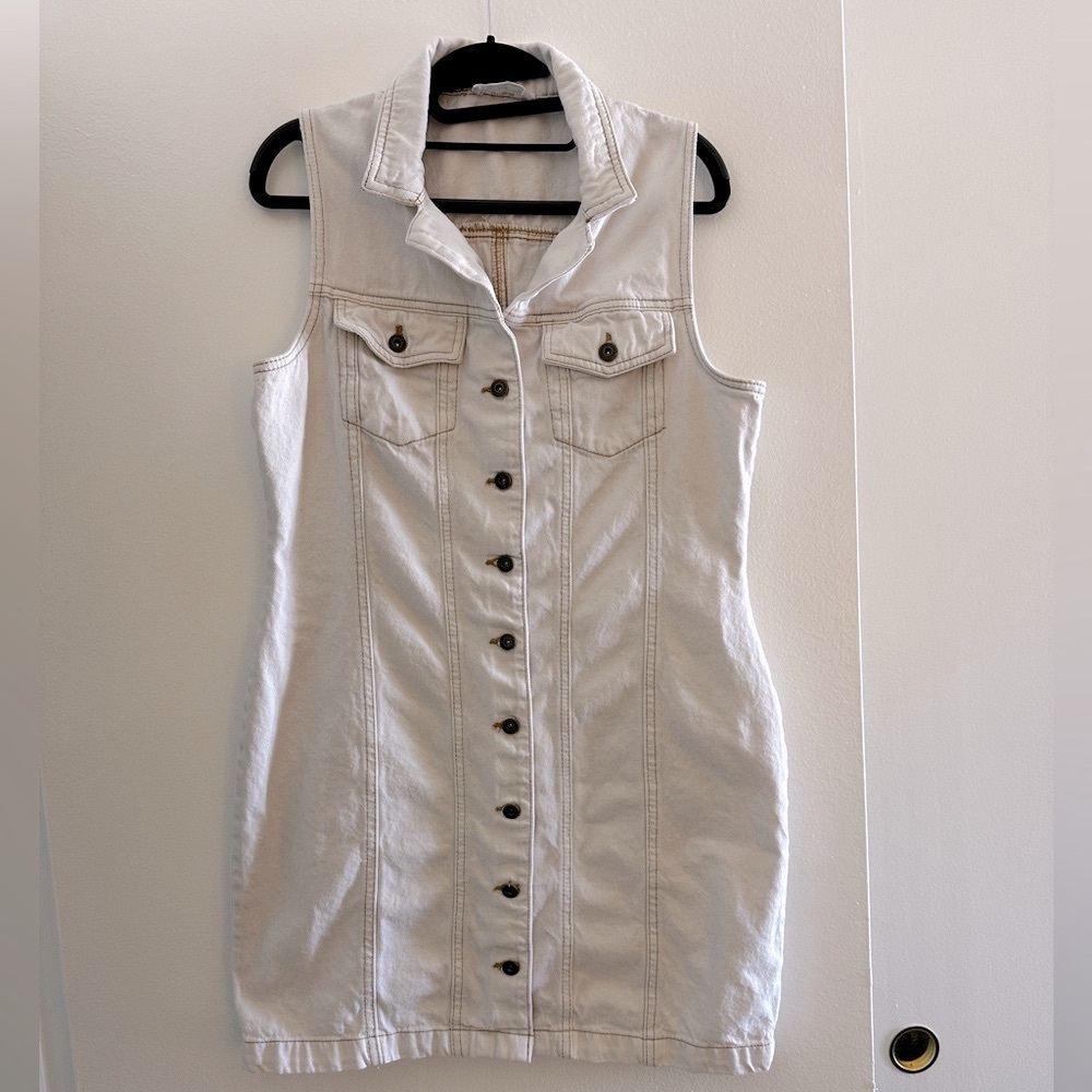 Cotton On denim button front sleeveless dress - Picture 2 of 4